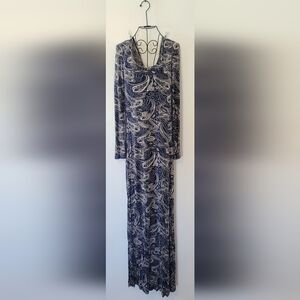 Vero Moda Blue and Gray Paisley Maxi Dress​​​